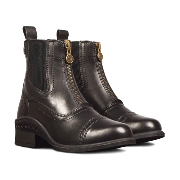 OVATION Women's Classic Easy On-&-Off Quantum Zip Black Paddock Boots Size 8 - Picture 1 of 5